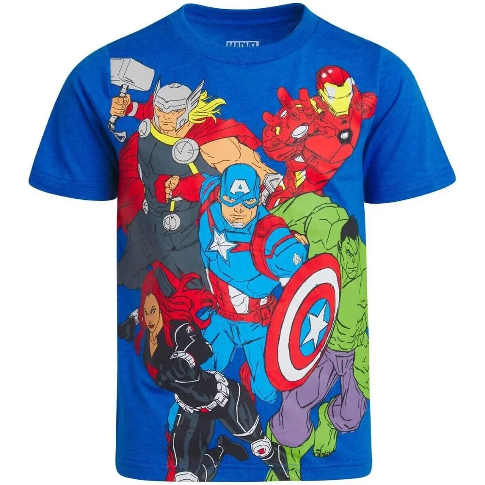 New! Marvel Kids' 5-piece Set Boys Team Avengers 3-shirts 1-short 1-pant size 7! - Picture 2 of 7
